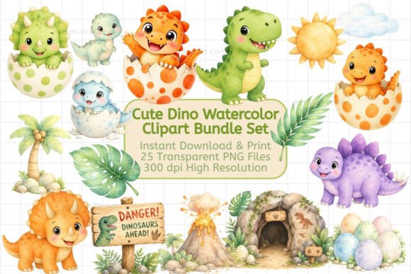 Adorable Dinosaur Clipart for Creative Projects