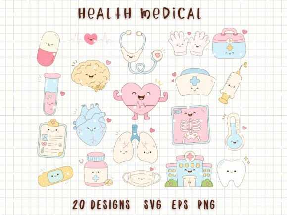 Adorable Medical Clipart: The Cute Health Nurse SVG Bundle