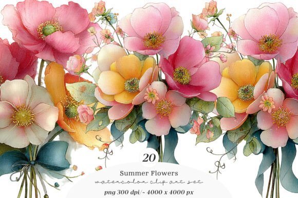 Brighten Your Projects with a Summer Flowers Clipart Bundle