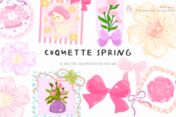 Coquette Tulip Floral Spring Clipart PNG: A Fresh Design Asset