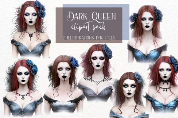 Dark Queen Clipart: Vampire Princess for Halloween