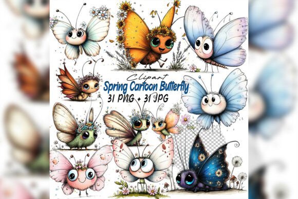 Enchanting Butterfly & Flower Clipart: A Whimsical Watercolor Set