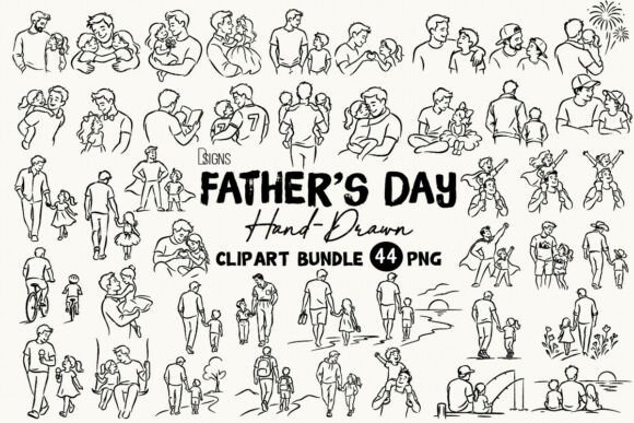 Father's Day Hand-Drawn Clipart Bundle: A Designer's Review