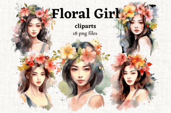 Floral Asian Girls Clipart Set 18 PNGs: A Designer's Guide