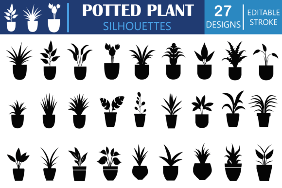 Potted Plant Silhouettes: Your Go-To Botanical Design Asset