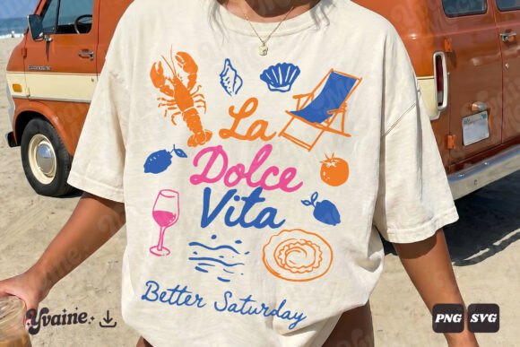 Summer La Dolce Vita SVG PNG: Italian Coastal Charm for Designers