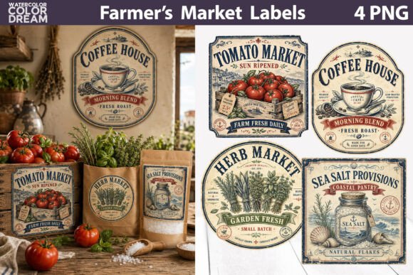 Timeless Charm for Modern Projects: Vintage Pantry Market Labels