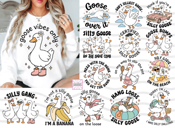 Trendy Funny Goose Retro Humor Bundle: Quirky Designs for Bold Brands