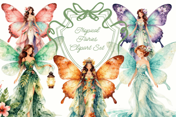 Tropical Watercolor Fairy Clipart PNG: An Artist's Collection