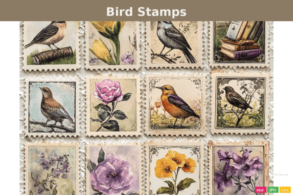 Vintage Bird Postage Stamps: A Timeless Collection for Gentle Storytelling
