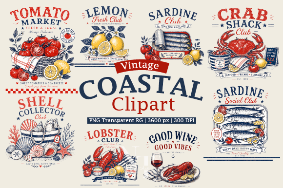 Vintage Coastal Clipart: A Designer's Seaside Toolkit