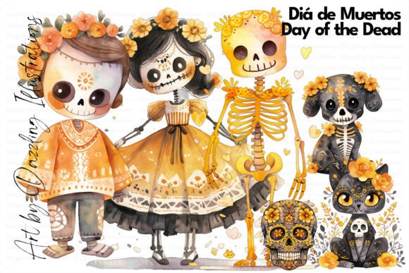 Watercolor Diá De Muertos | Halloween: A Vibrant Design Asset