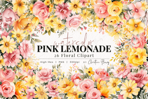 Watercolor Pink Lemonade Floral Clipart: A Guide to Using This Vibrant Set