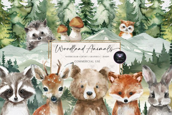 Woodland Animals Watercolor: Whimsy Meets Professional Design